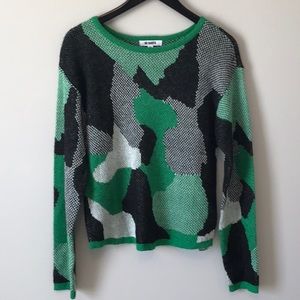 BB Dakota Green Camo Sweater
